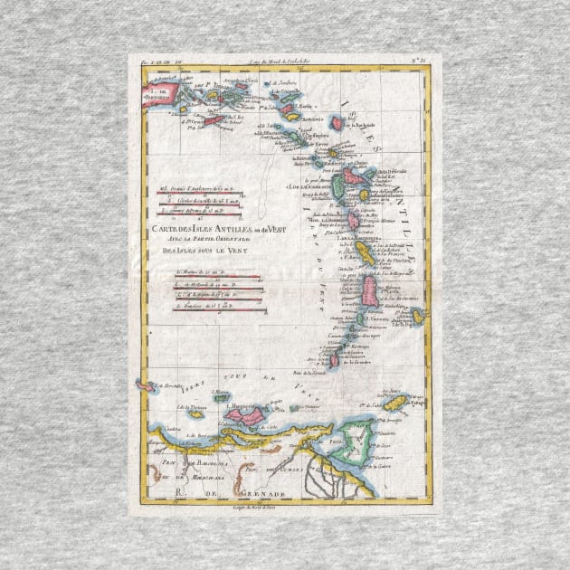 Vintage Map of The Antilles Islands (1780) by Bravuramedia